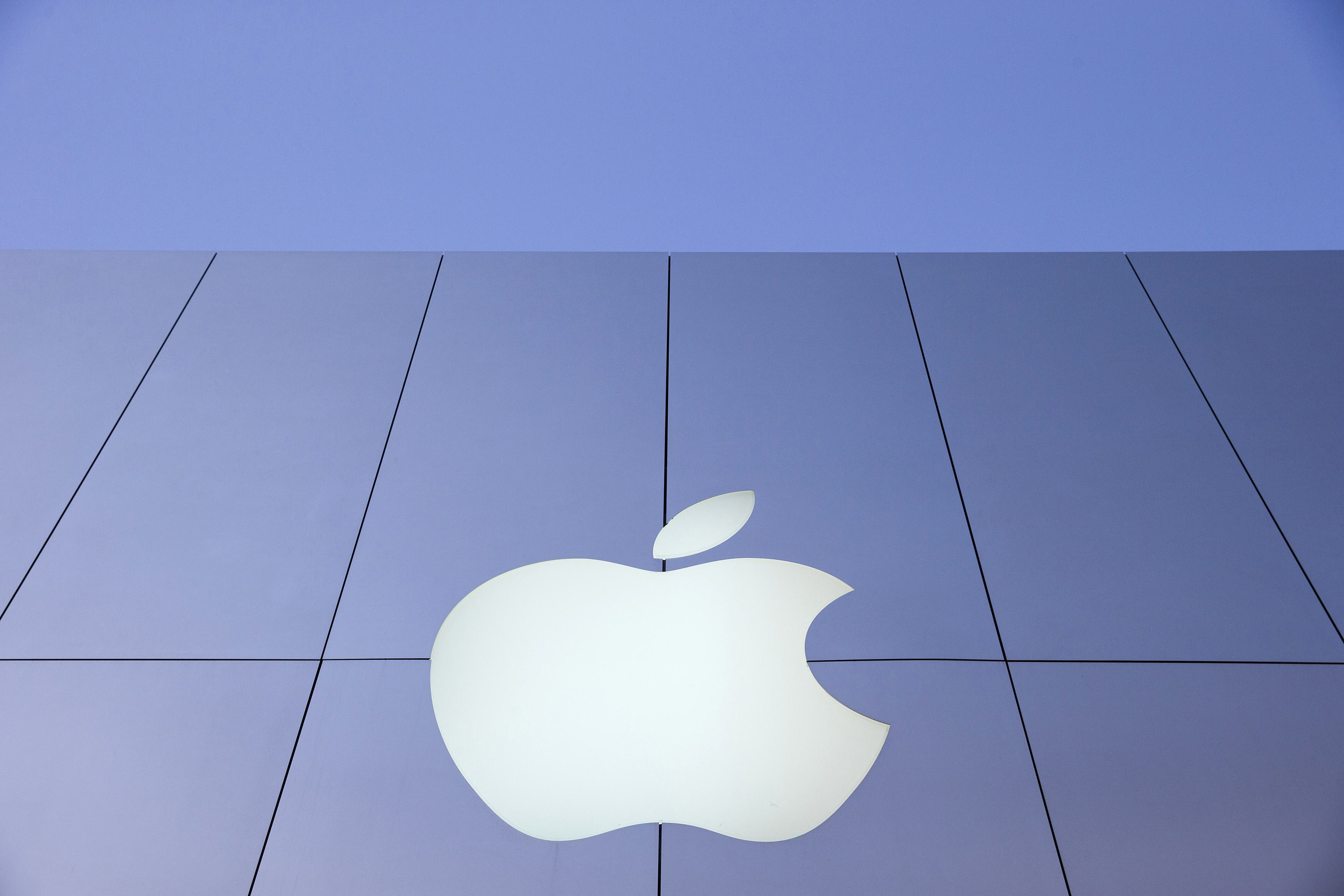 An Apple logo is seen during Black Friday in San Francisco in this file photo