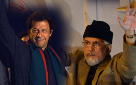 PTI Chief Imran Khan and PAT Leader Dr. Tahirul Qadri