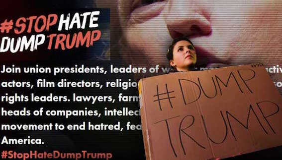 Stop Hate Dump Trump campaign