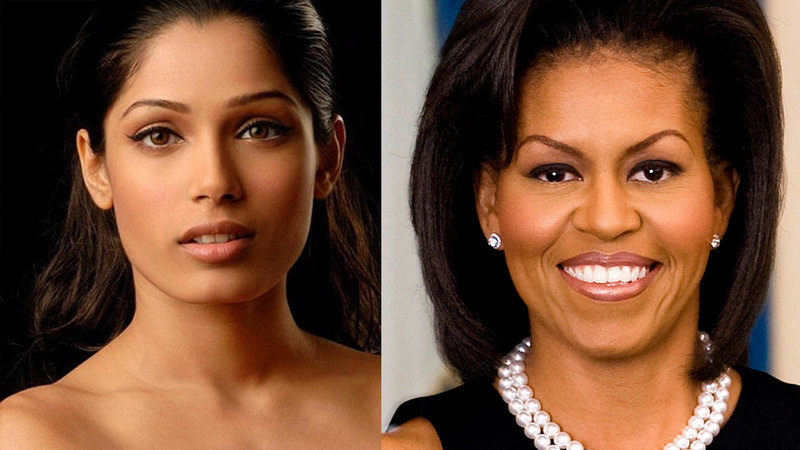 Freida Pinto and Michelle Obama
