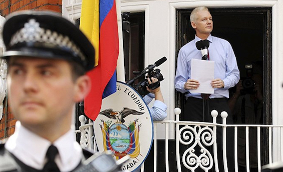 Julian Assange in Ecuadoran embassy in London