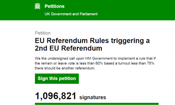 UK petition for Second EU vote