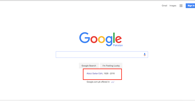 Google Pays Tribute to Edhi