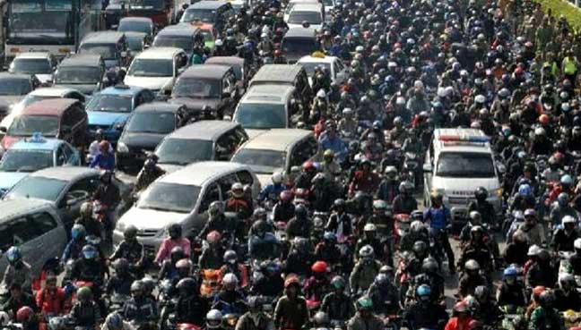 traffic jam in Indonesia