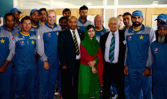 Malala with Pakistani Team