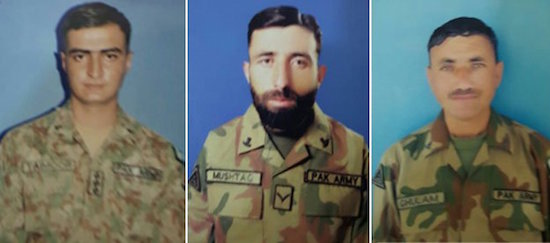 Pakistani soldiers martyred at LoC