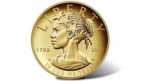 Black Lady Liberty Coin