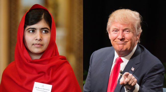 Malala Yousafzai, trump