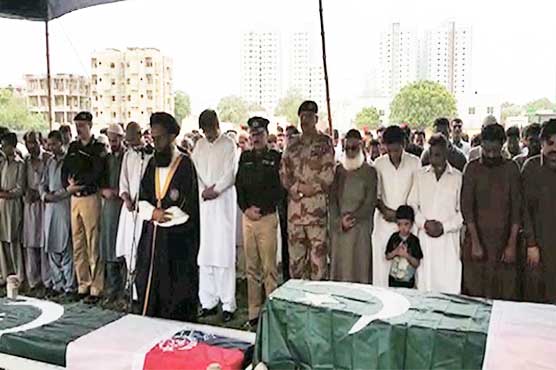 Funeral prayers of martyred policemen