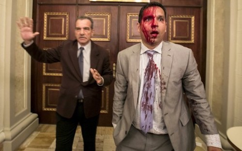Venezuelan lawmakers beaten