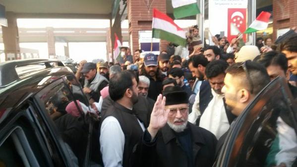 Dr. Tahir-ul-Qadri arrives in Lahore