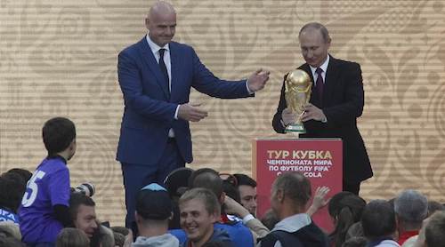 FIFA President Gianni Infantino, Russian President Vladimir Putin