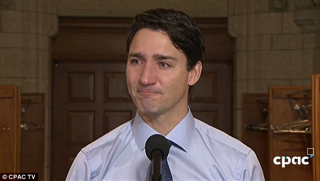 Justin Trudeau weeps