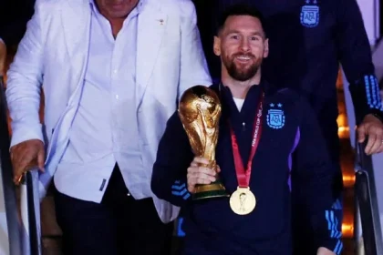 Messi With World Cup Trophy