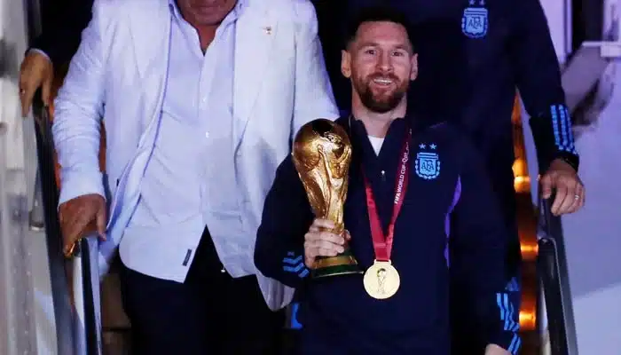 Messi With World Cup Trophy