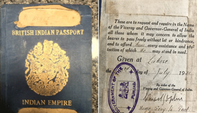 British Indian passport