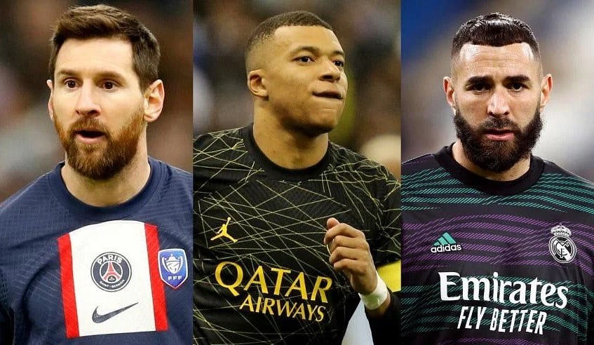 Karim Benzema, Lionel Messi, Kylian Mbappe, FIFA Men's Player