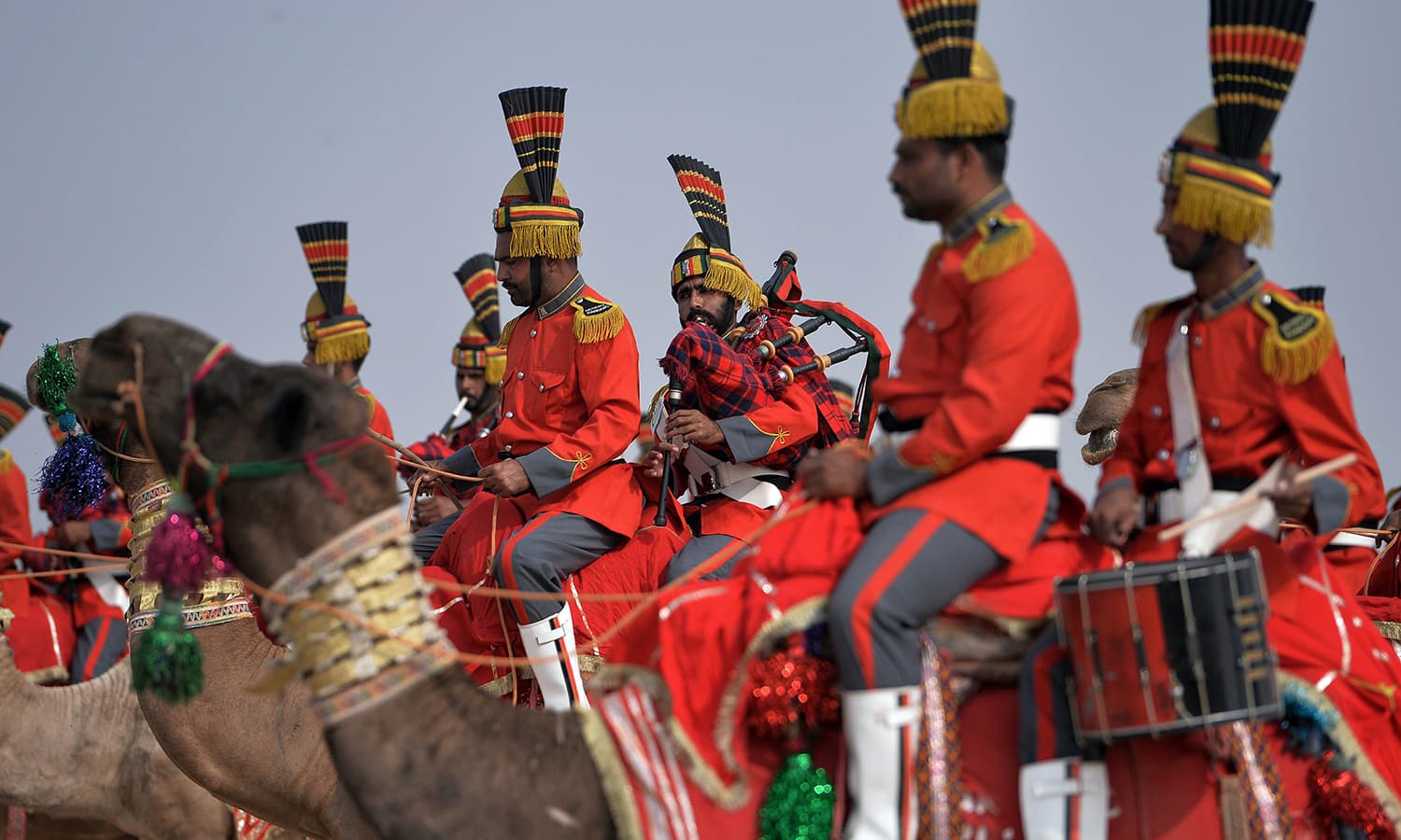 Pakistan's Camel military bagpipe band
