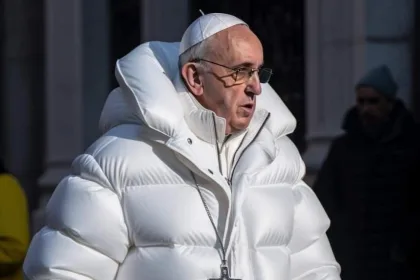 Pope Francis in Balenciaga puffer jacket