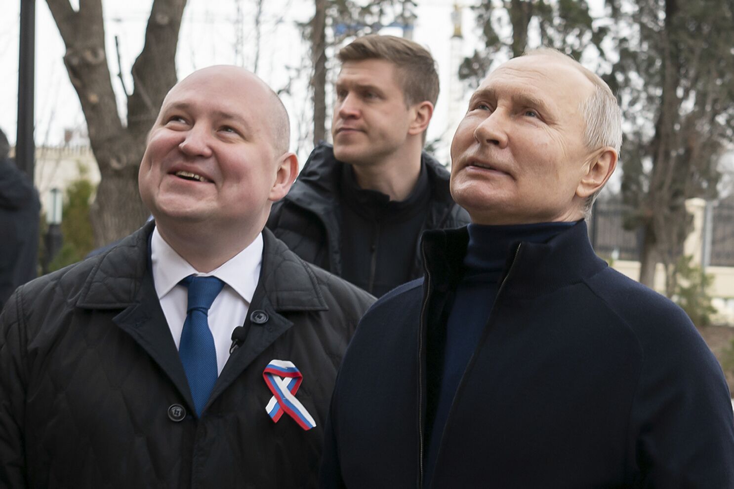 Russian President Vladimir Putin in Mariupol,