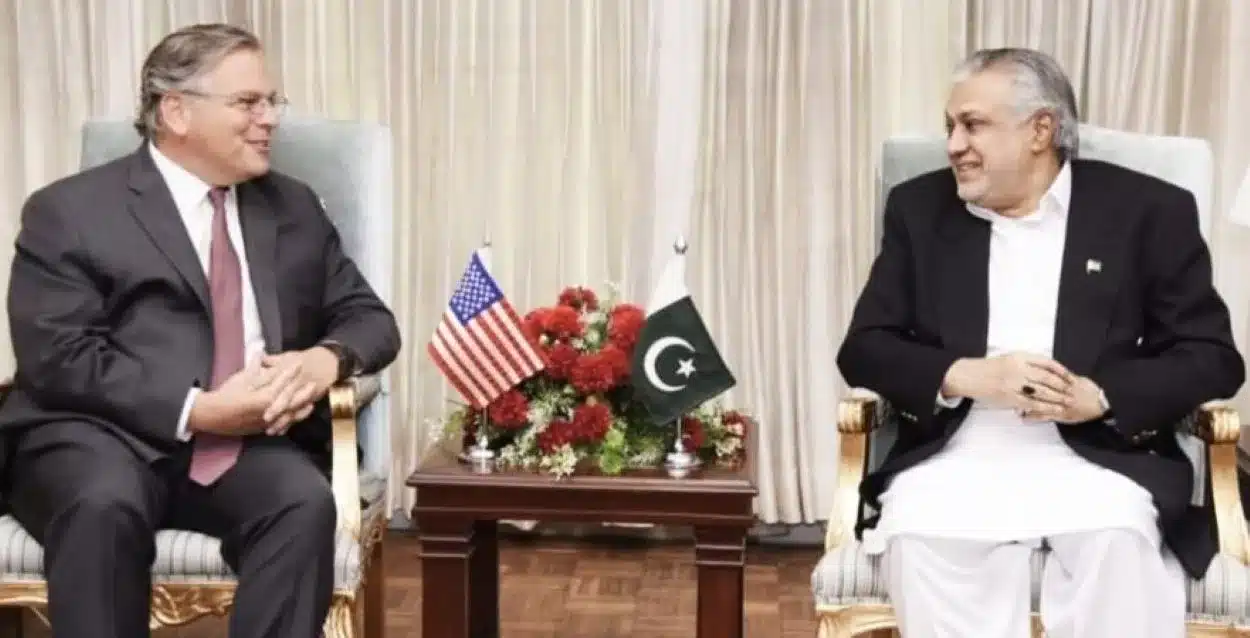 "Pakistan, IMF Program", "US Assistance", "Finance Minister Ishaq Dar", "US Ambassador Donald Blome"