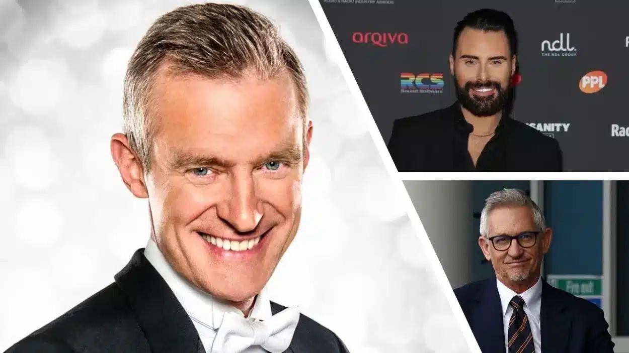 Gary Lineker, Rylan Clark, and Jeremy Vine