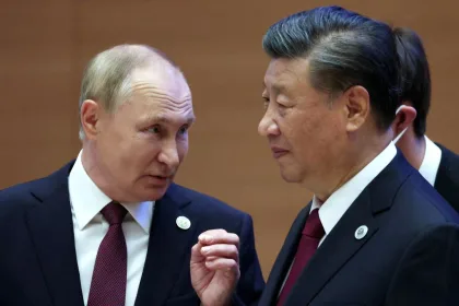 Xi and Putin SCO Virtual Summit 2023