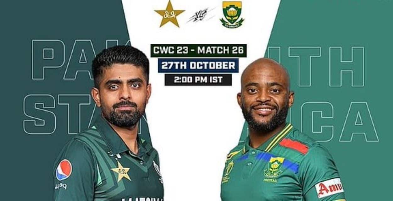 ICC World Cup 2023 Pakistan vs South Africa