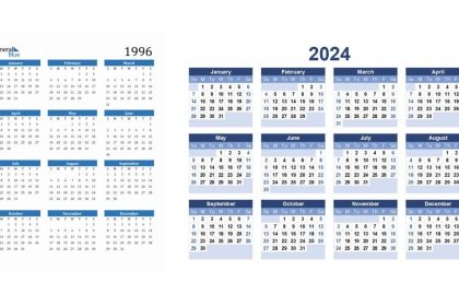 2024 and 1996 Calendars
