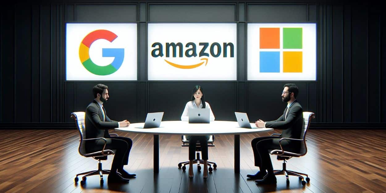 Amazon, Google, and Microsoft
