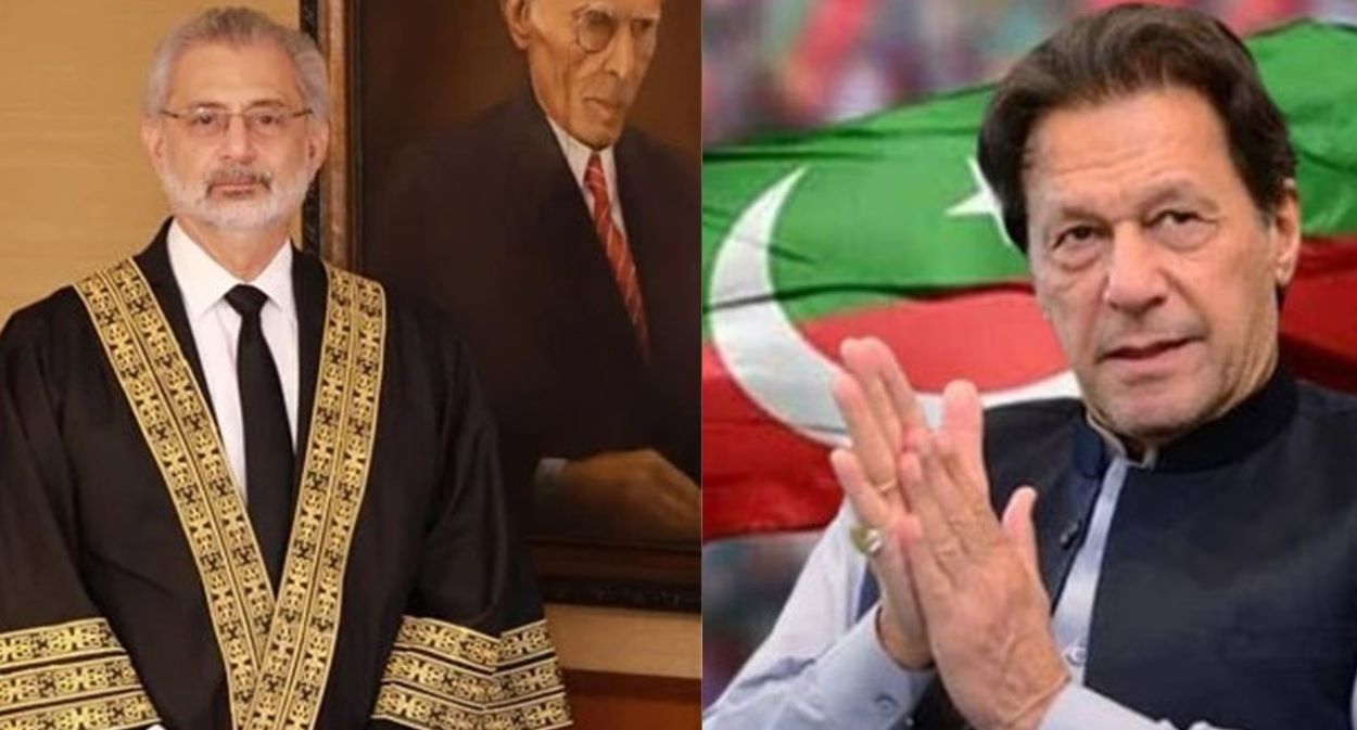 Chief Justice of Pakistan Qazi Faez Isa and Imran Khan