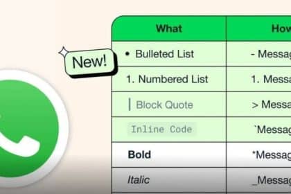 WhatsApp new formatting features