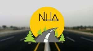 National Highway Authority logo displayed over a highway with road lanes in the background.toll tax
