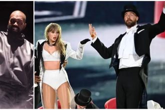 Kanye West, Taylor Swift and Travis Kelce