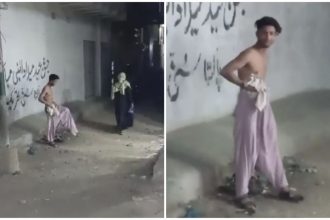 Karachi Surjani man gets naked