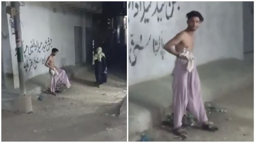 Karachi Surjani man gets naked