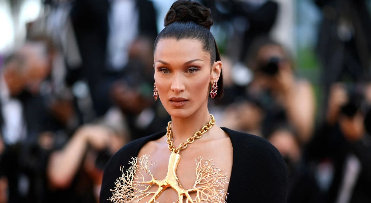 Bella Hadid Snowy Red Bikini Shoot