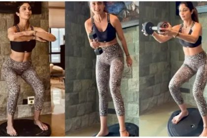 Shilpa Shetty Bosu Ball workout