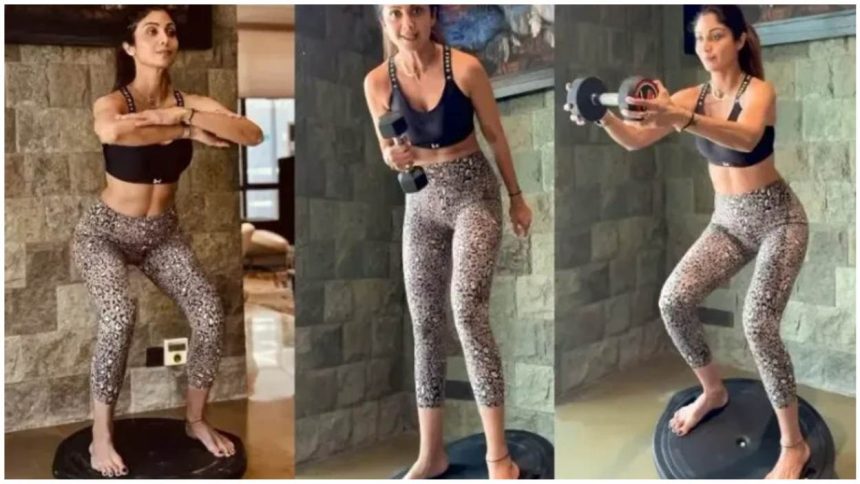 Shilpa Shetty Bosu Ball workout