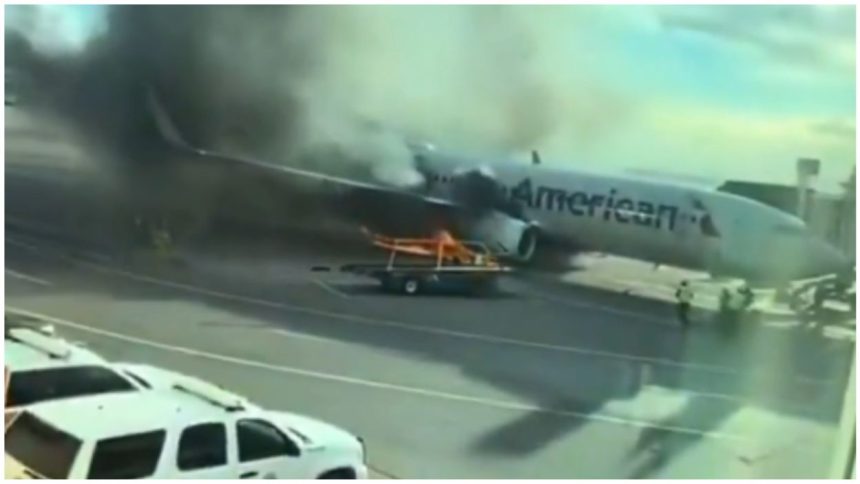 American Airlines fire Denver Airport