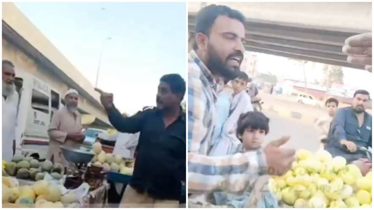 Karachi Police Assualts Fruit Seller