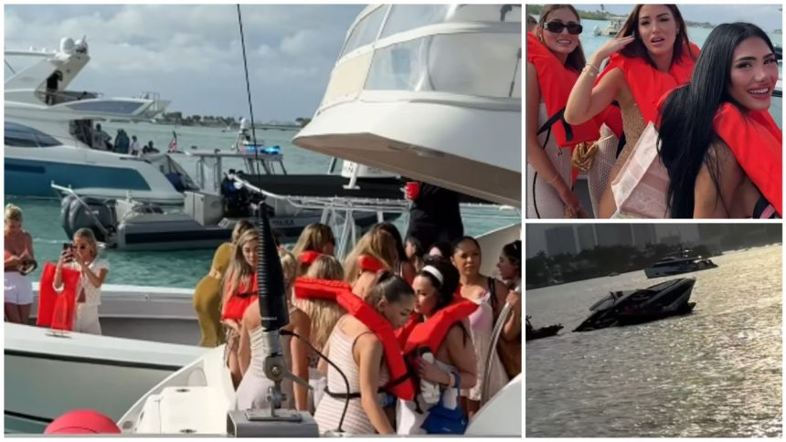 Influencers yacht sinking off Miami Beach