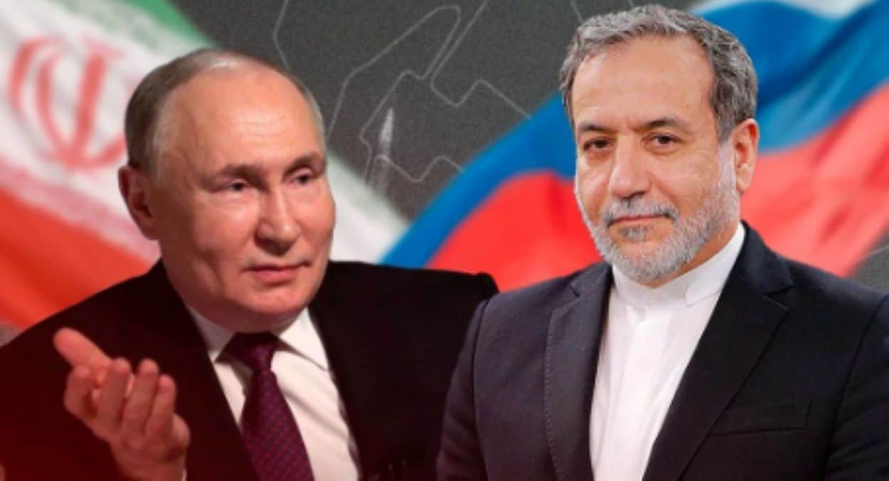 Russian President Vladimir Putin, and Iran’s Foreign Minister Abbas Araghchi meeting