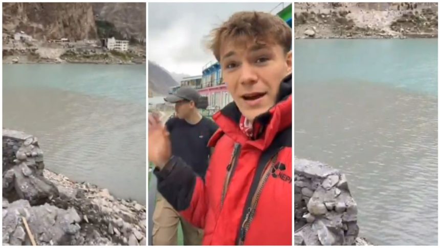 Hunza resort dumps waste and sewage into Attabad Lake.