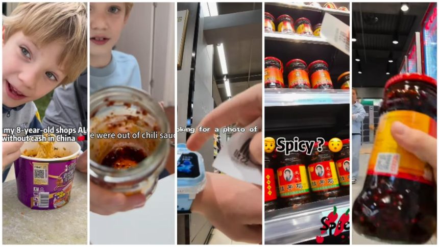 Viral video 8 year child shopping China
