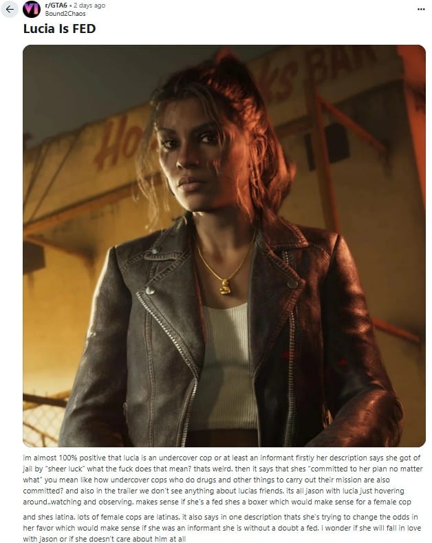 Is GTA 6’s Lucia an undercover Fed?
