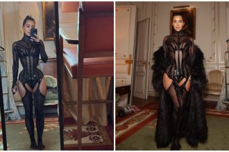 Kim Kardashian Black Mugler photo shoot