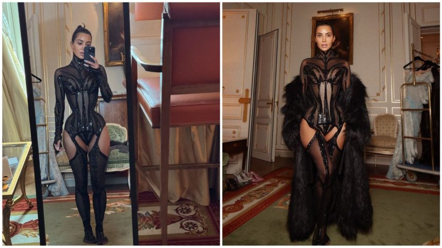 Kim Kardashian Black Mugler photo shoot