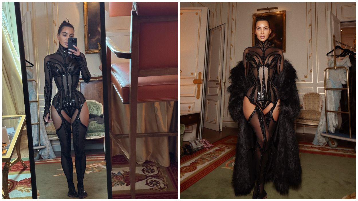 Kim Kardashian Black Mugler photo shoot