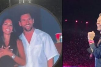 Lionel Messi Coldplay jumbotron